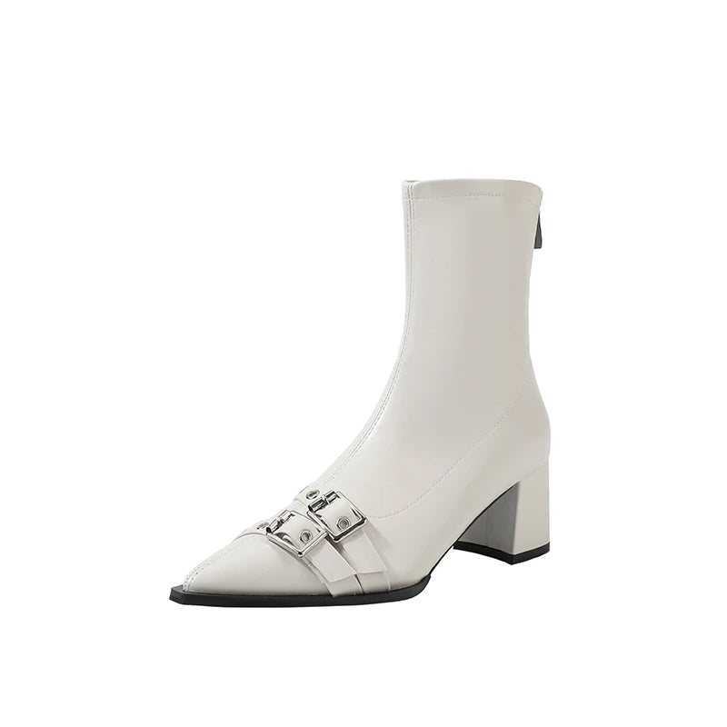 Ankle High Heels Women Chelsea Boots Sexy Pointed Toe Designer Shoes New Brand Winter 2024 Shoes Dress Gladiator Lady Chaussures