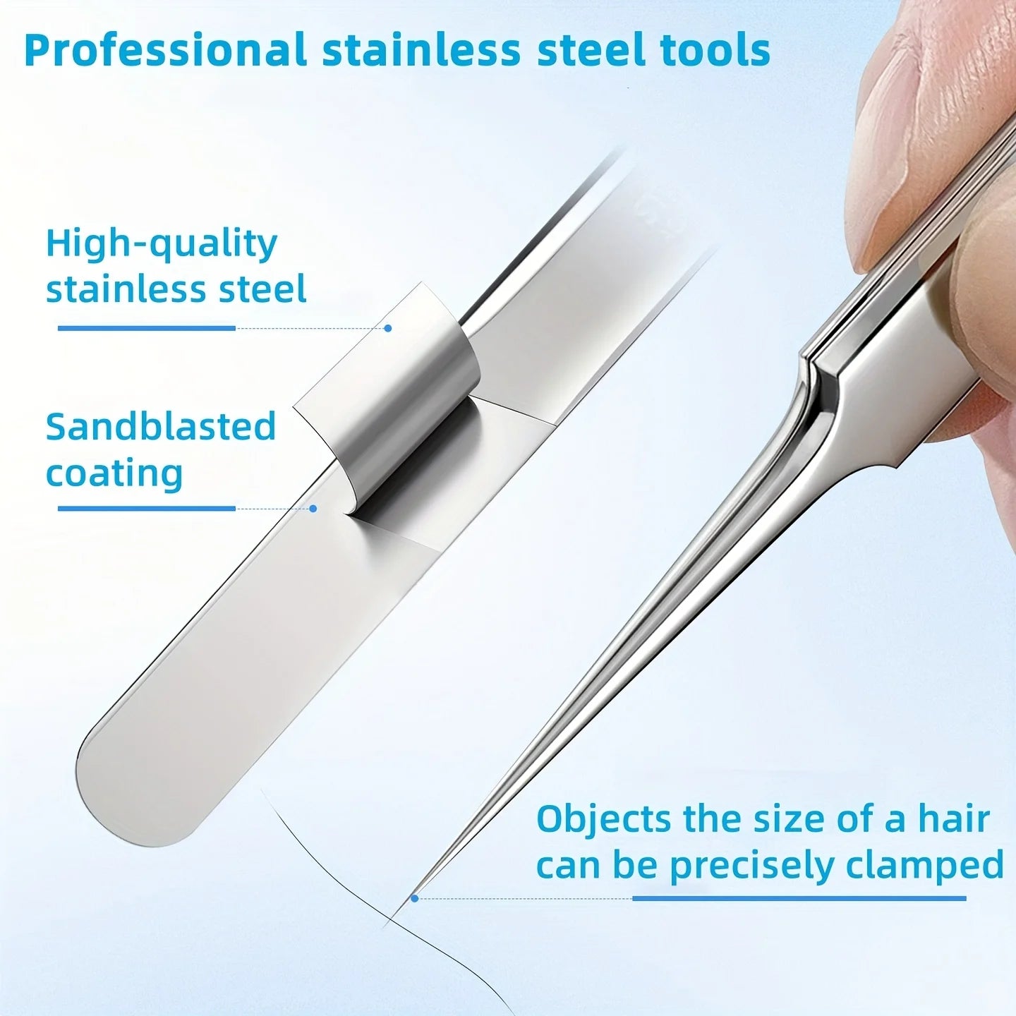 15pcs Facial Cleansing Beauty Tool Set Stainless Steel Pliers Cell Clips,Comedone Extractor,Blackhead and Whitehead Removal Tool