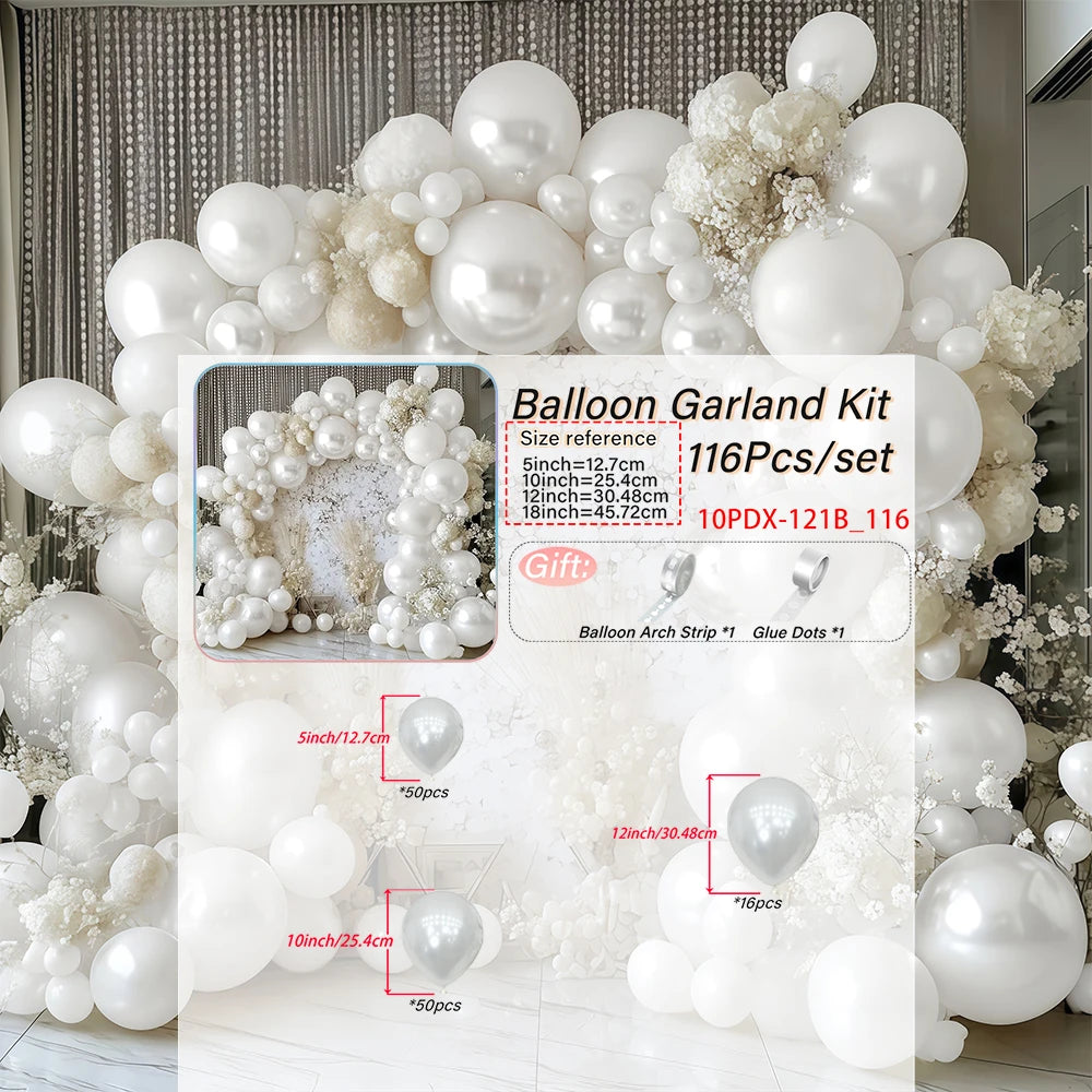 Pearl White,Balloon Arch Kit,Wedding,Birthday Party,Anniversary,Bridal Gift Party,Christmas,Retirement,Proposal,Decoration