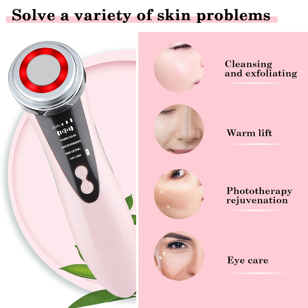 EMS Micro Current Lifting Device Vibration LED Face Skin Rejuvenation Wrinkle Remover Anti-Aging Facial Beauty Device