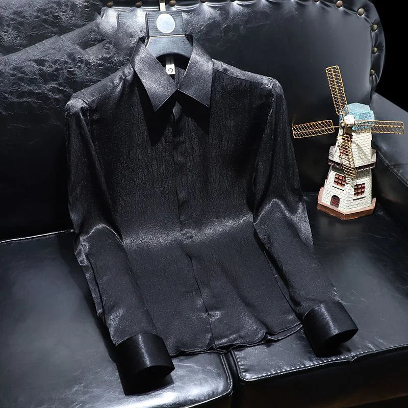 Men's Clothing Niche Design Trendy Casual Floral Shirt 2025 Spring and Autumn New Fashion High-end Long-sleeved Shirt