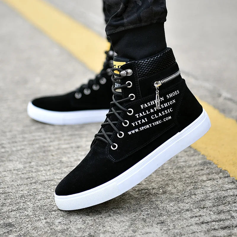 Men's Skateboarding Shoes High-Top Sneakers Casual Sports Shoes Men Street Shoes Men Flats Leather Walking Shoes Chaussure Homme