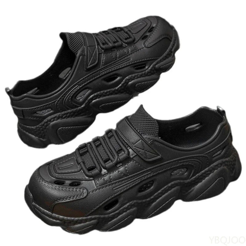 New Men Trendy Sandals Thick soled Non Slip shoes Wear-resistant Fashion One-piece Molded Couple Style Shoes 2025 Homme Zapatos