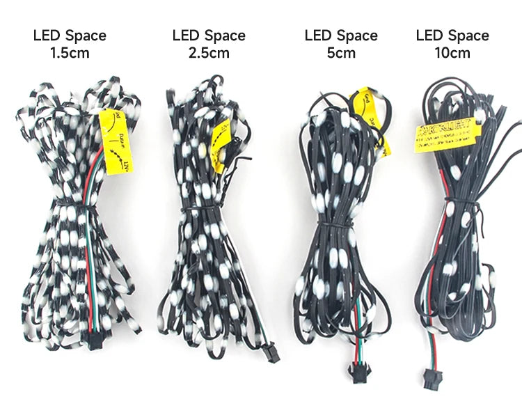 DC12V WS2811 3PIN pixel string signal RGB Addressable Fairy Lights for Room Decor, Ramadan, Outdoor IP68 Black Wire  Pitch