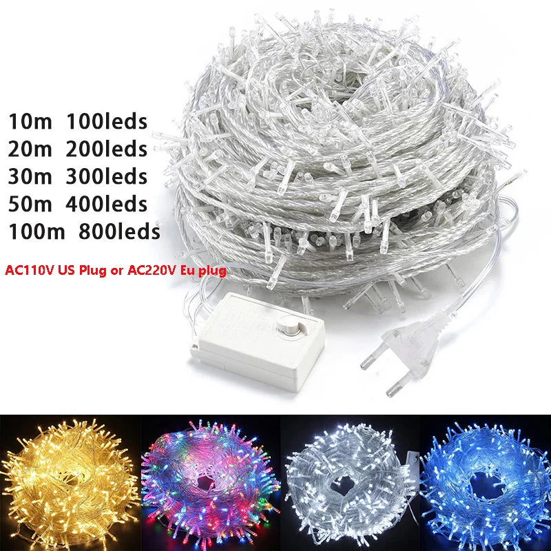Outdoor LED String Lights Garland Waterproof Fairy Christmas Wedding Party Holiday Gardening Decoration Lights New Dropshipping