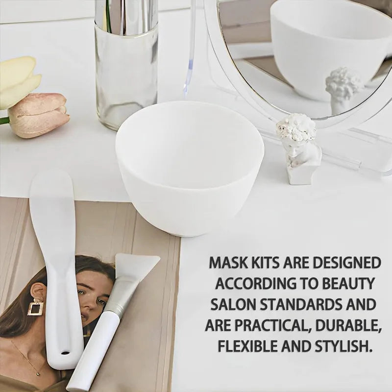 3/4pcs Face Mask Brush Set Reusable Mask Mixing Bowl Facial Applicator Spatula Stirring Soft Fan Facial Brushes Makeup Supplies