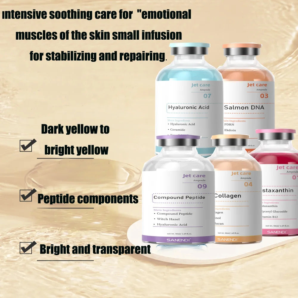 Skincare Ampoule Facial Essence PDRN Salmon Oxygen Stem Cell Serum Whitening Anti-Aging Hydrating Serum