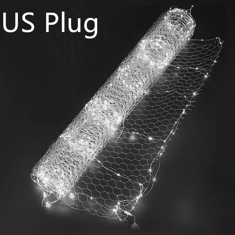 DIY Wedding Christmas Birthday Ceiling Decoration Wrought Iron Luminous Lamp Beads Starry Sky Net Stage Photography Scene Layout