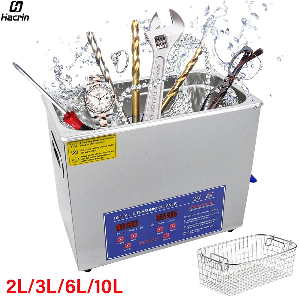 Ultrasonic Cleaner 2L 3L 6L 10L Ultrasound Bath for Glasses Jewelry Lens Board Cleaner Ultrasonic Washing Machine Dishwasher