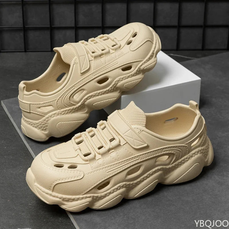 New Men Trendy Sandals Thick soled Non Slip shoes Wear-resistant Fashion One-piece Molded Couple Style Shoes 2025 Homme Zapatos