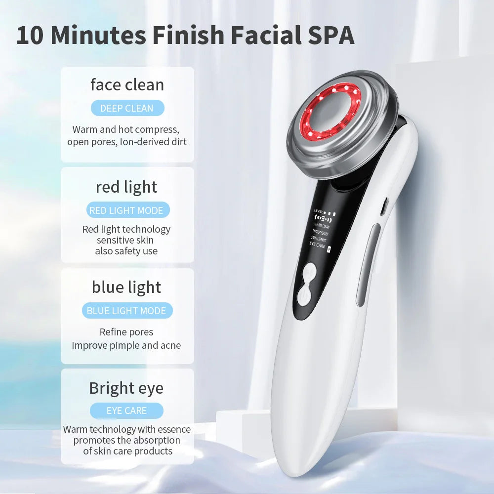 EMS Micro Current Lifting Device Vibration LED Face Skin Rejuvenation Wrinkle Remover Anti-Aging Facial Beauty Device
