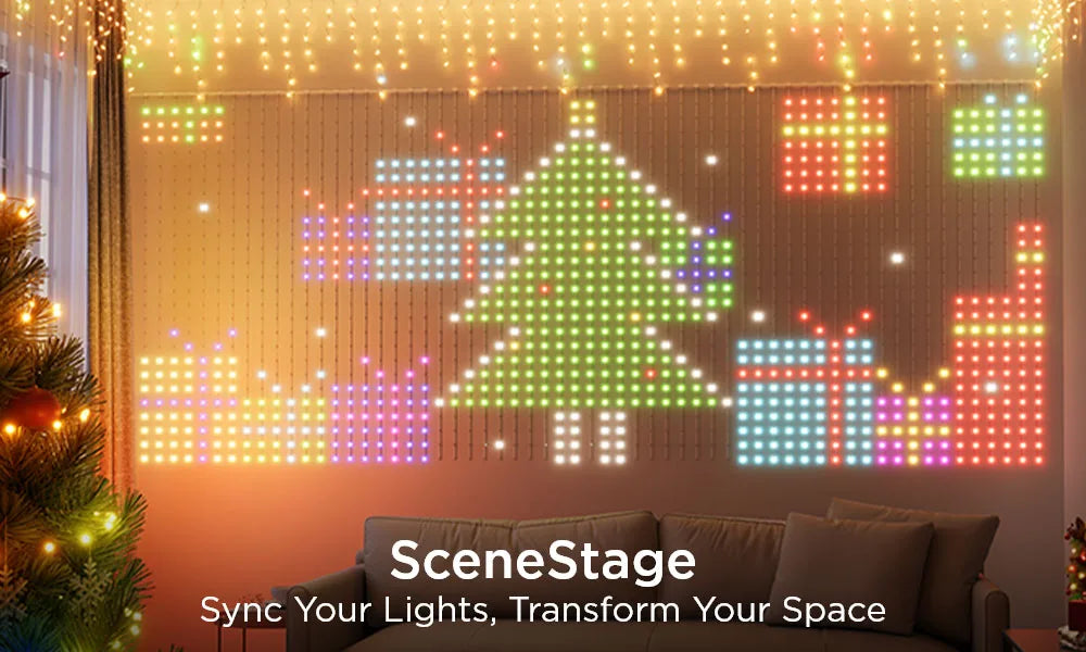 400LED Smart Curtain Lights 2*2M RGBIC Window Fairy Light APP Control Remote Music Mode for Home Halloween Christmas Decor