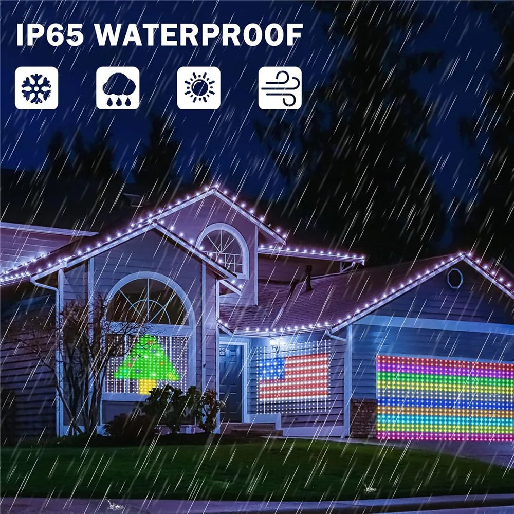 Smart Curtain Lights 400 LED Curtain Light with APP & Remote,DIY String Fairy Light for Valentine's Day, Motel, Bedroom