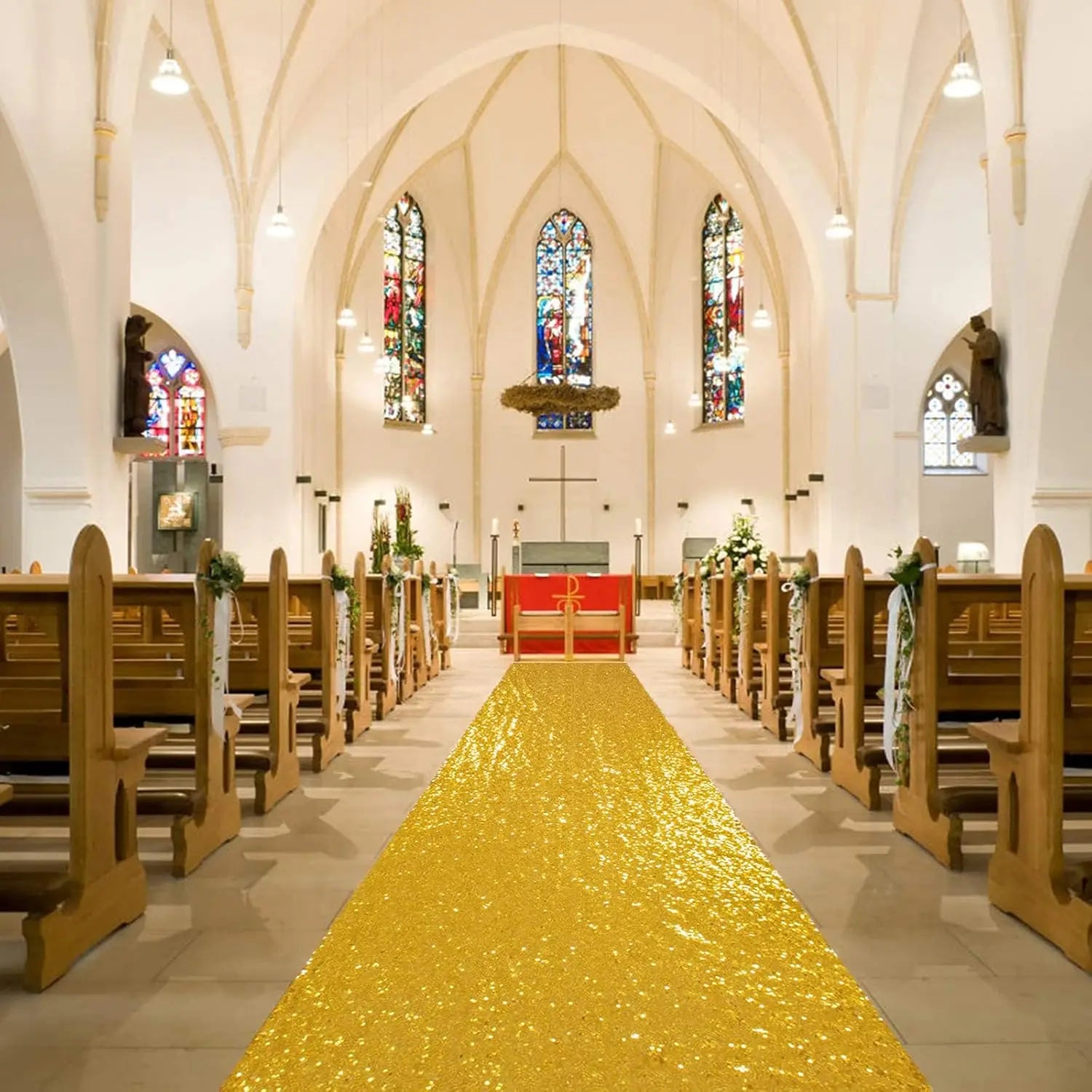 Gold Aisle Runners Carpet Runner for Party Glitter Runner Reusable Decor for Wedding Ceremony,Receptions,Events Christmas Decor