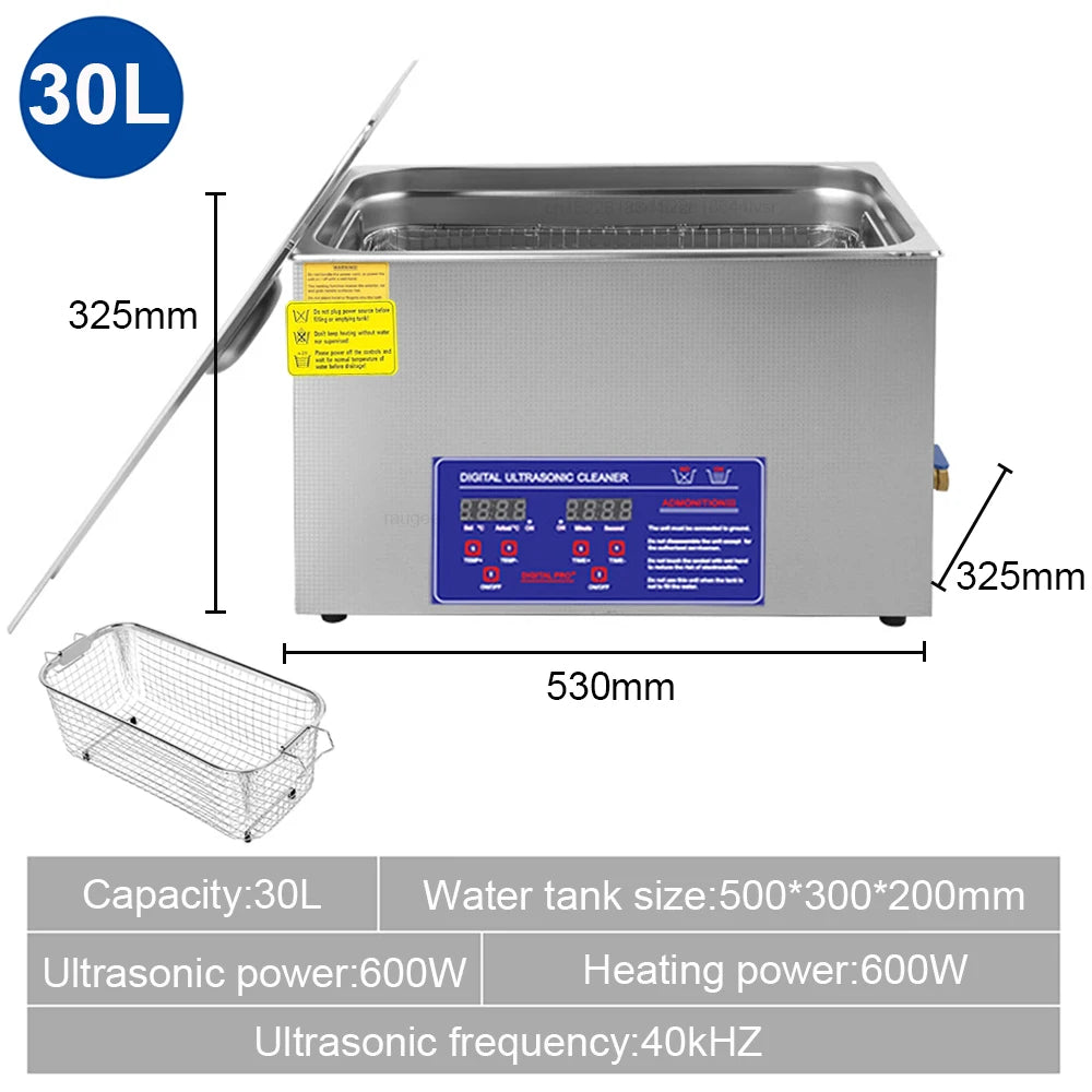 Ultrasonic Cleaner 2L 3L 6L 10L 15L 22L 30L Large Capacity Heated Cleaning Washing Machine Ultrasound Bath For Jewelry Glasses