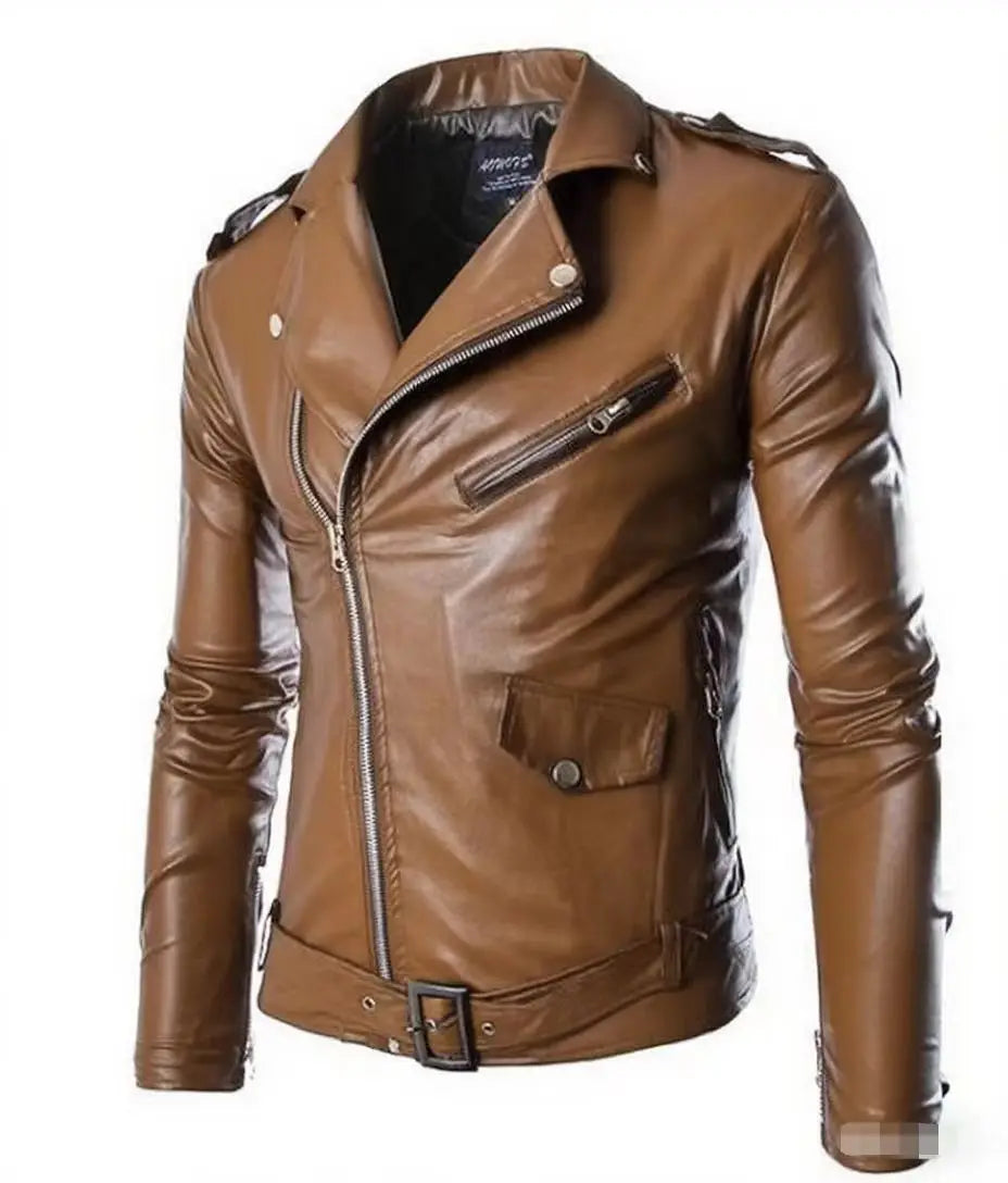 New Men's Leather Jackets Trendy Men's Motorcycle New Products