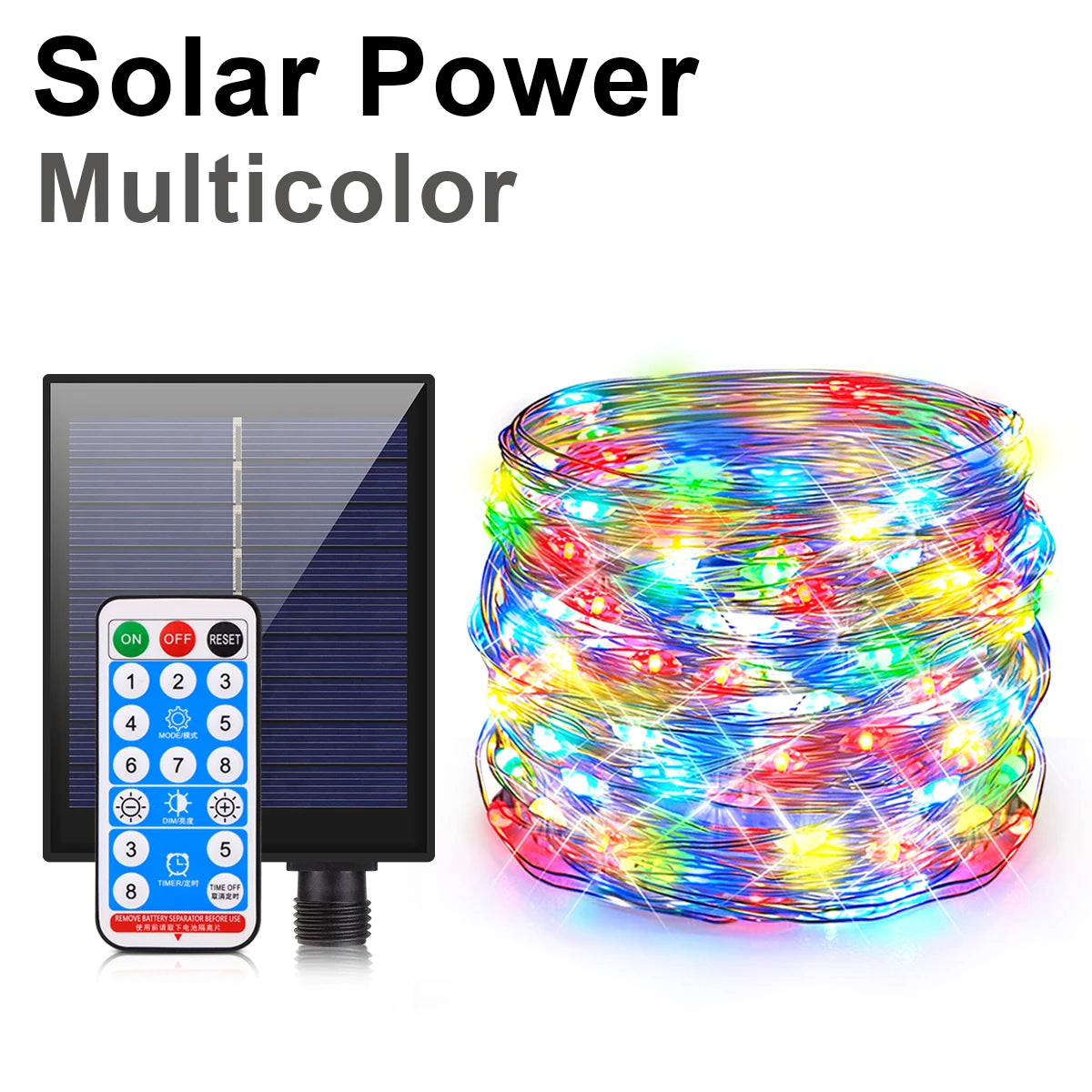 100M Fast Charge Large Size Solar Panel LED Solar Light Outdoor Garden Fairy Lights String Christmas Garland Yard Decoration