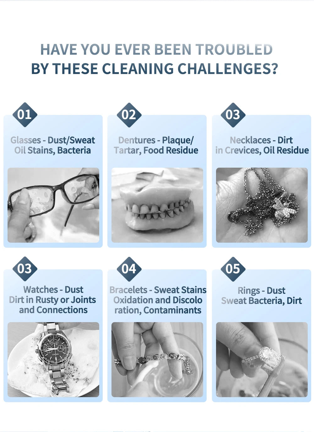 800ml Household Digital Ultrasonic Cleaner 60W Stainless Steel Bath 110V 220V Degas Ultrasound Washing for Watches Jewelry