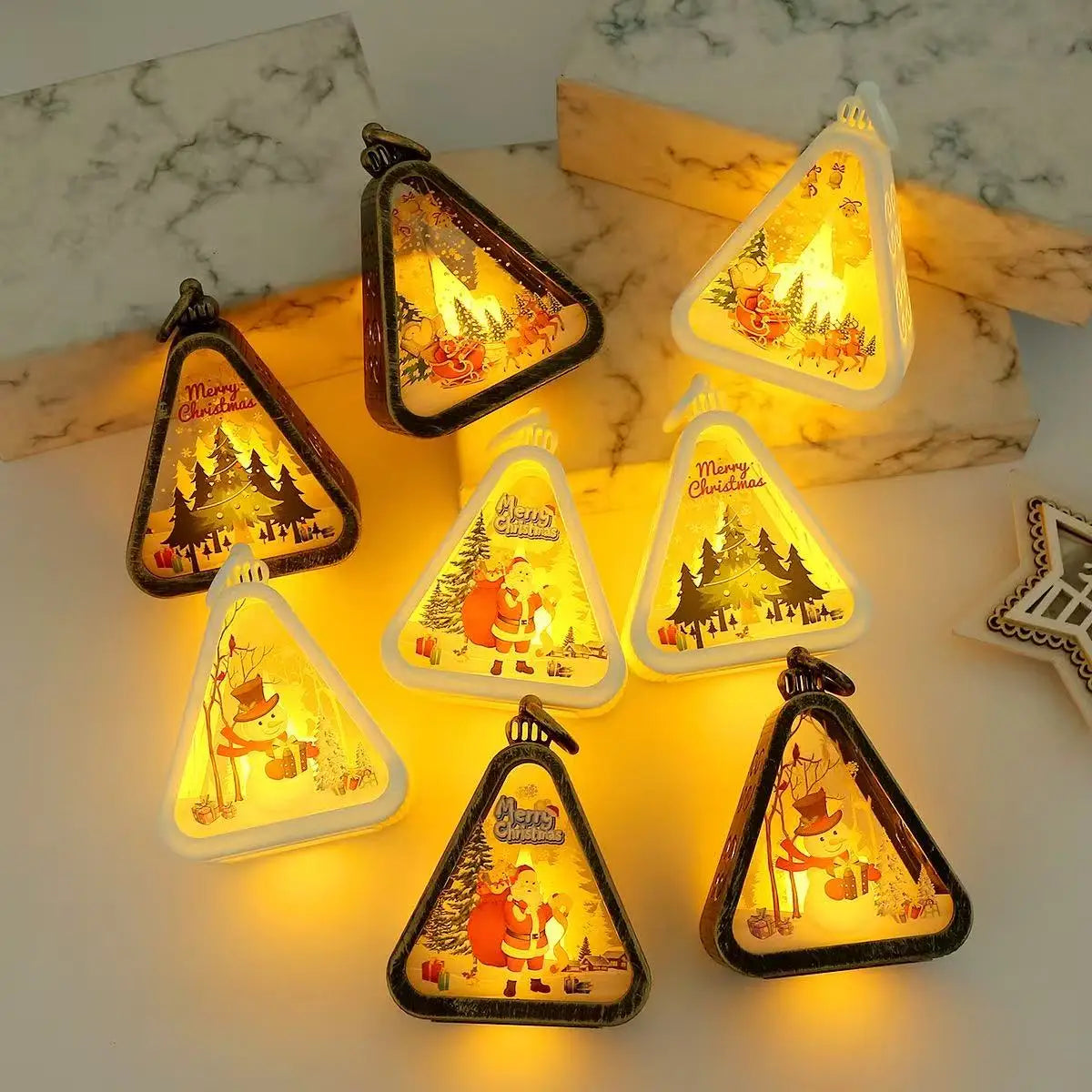 Christmas Decorations Retro Night Light Glow Gifts Window Display Desk Accessories Atmosphere Lantern