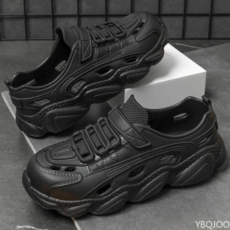 New Men Trendy Sandals Thick soled Non Slip shoes Wear-resistant Fashion One-piece Molded Couple Style Shoes 2025 Homme Zapatos