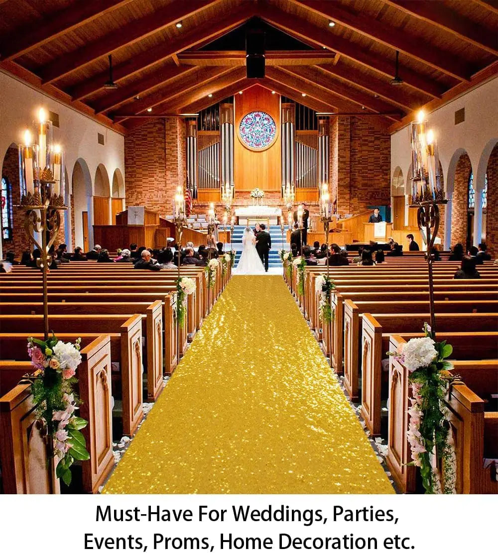 Gold Aisle Runners Carpet Runner for Party Glitter Runner Reusable Decor for Wedding Ceremony,Receptions,Events Christmas Decor