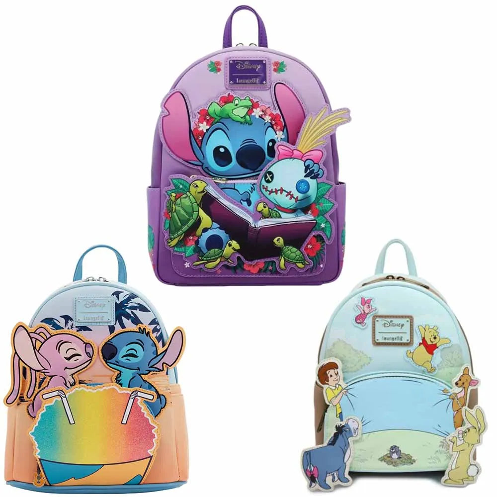 Lilo & Stitch Scrump Reading Mini Backpack Children Backpack Pu Leather Student Backpack Stationery Christmas Gift