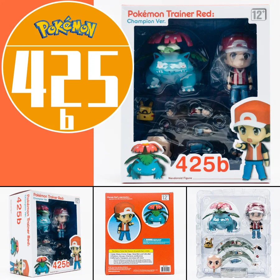 Pokemon PVC Action Figures Poke Ash Ketchum Trainers 425# Bulbasaur Squirtle Charmande pokemon Toys Cute Brinquedos Christmas