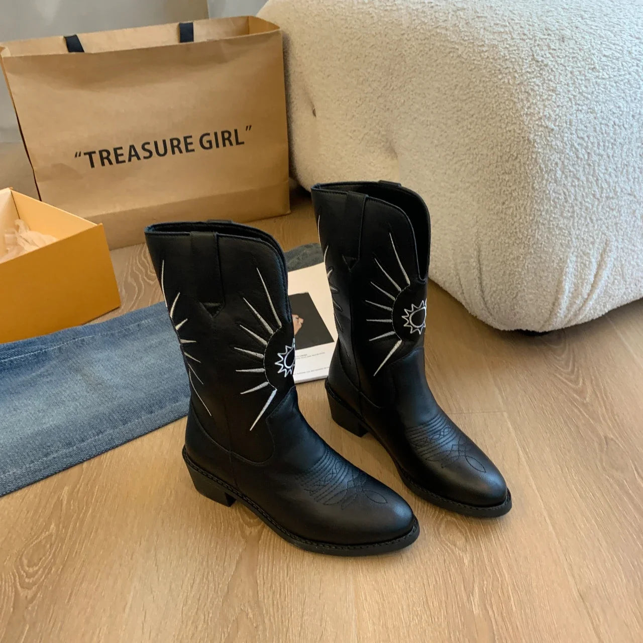 Women Ankle Boots Fashion Shoes Mid Heels Casual New 2024 Winter Sexy Women Boots Party Designer Elegant Pumps Chaussures Femme