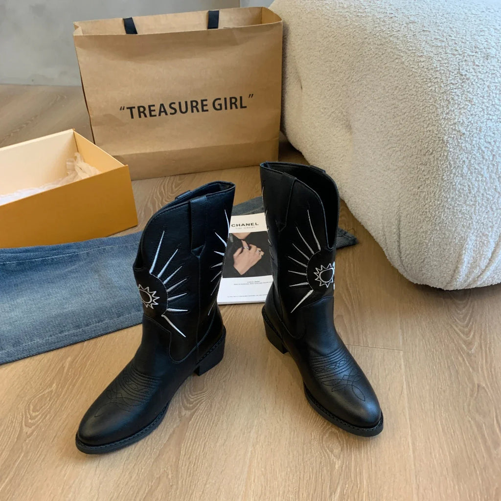 Women Ankle Boots Fashion Shoes Mid Heels Casual New 2024 Winter Sexy Women Boots Party Designer Elegant Pumps Chaussures Femme