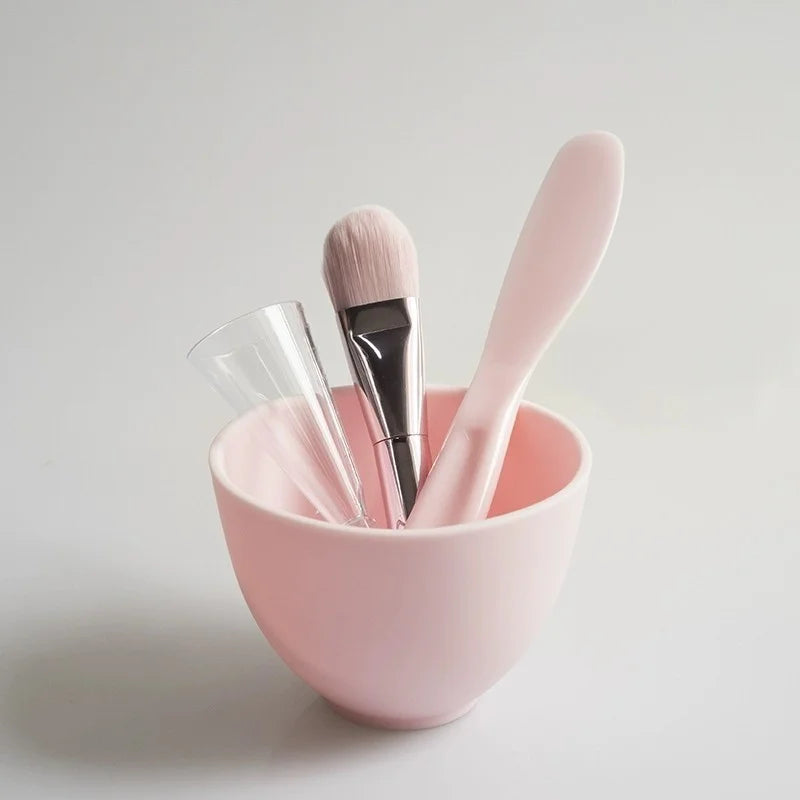 3/4pcs Face Mask Brush Set Reusable Mask Mixing Bowl Facial Applicator Spatula Stirring Soft Fan Facial Brushes Makeup Supplies