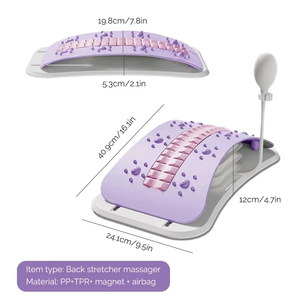 Adjustable Back Massager Airbag Waist Neck Support Massage Lumbar Cervical Muscle Relax Yoga Exercise Equipment Ergonomically