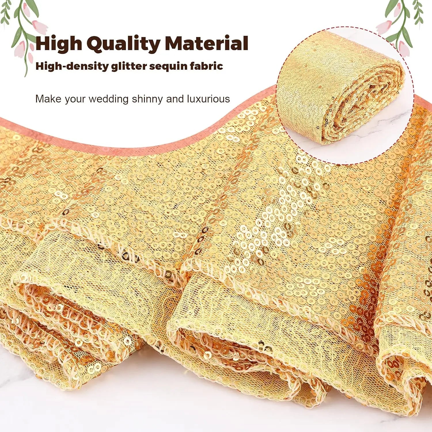 Gold Aisle Runners Carpet Runner for Party Glitter Runner Reusable Decor for Wedding Ceremony,Receptions,Events Christmas Decor