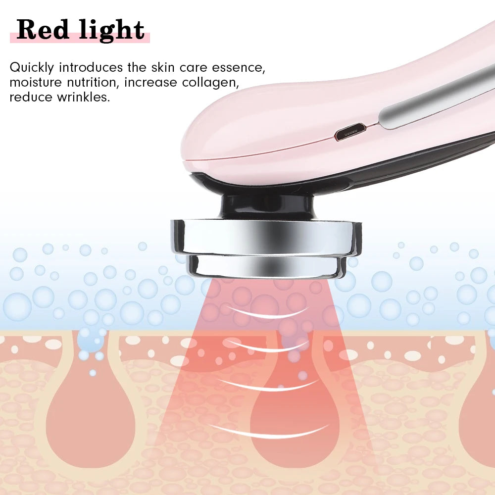 EMS Micro Current Lifting Device Vibration LED Face Skin Rejuvenation Wrinkle Remover Anti-Aging Facial Beauty Device