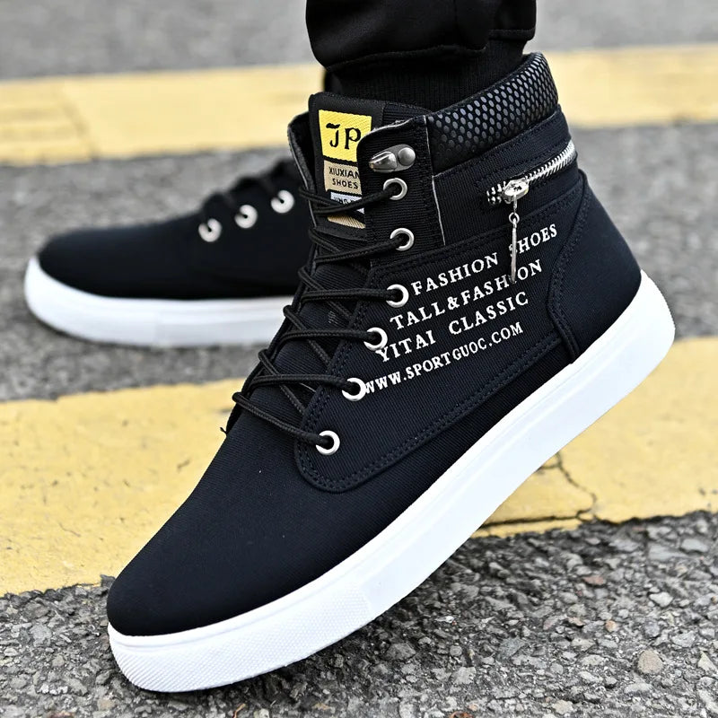 Men's Skateboarding Shoes High-Top Sneakers Casual Sports Shoes Men Street Shoes Men Flats Leather Walking Shoes Chaussure Homme
