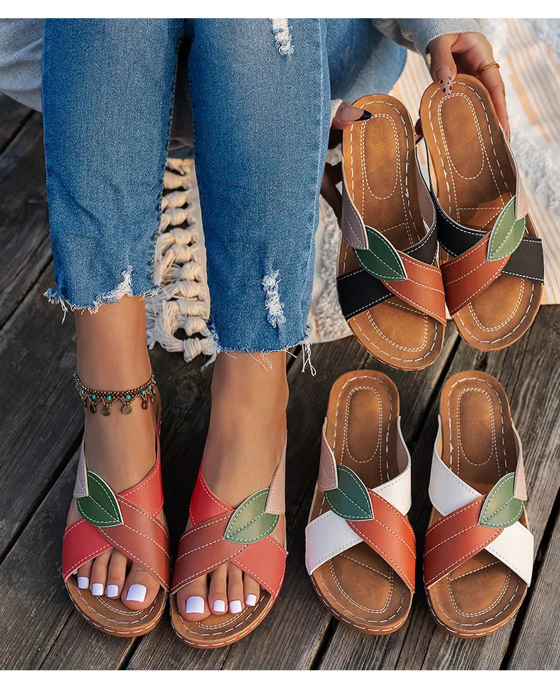 Women's Sandals 2025 Summer Shoes Woman Mix Color Heels Sandals Summer Women Slippers Elegant Heeled Footwear Chaussures Femme