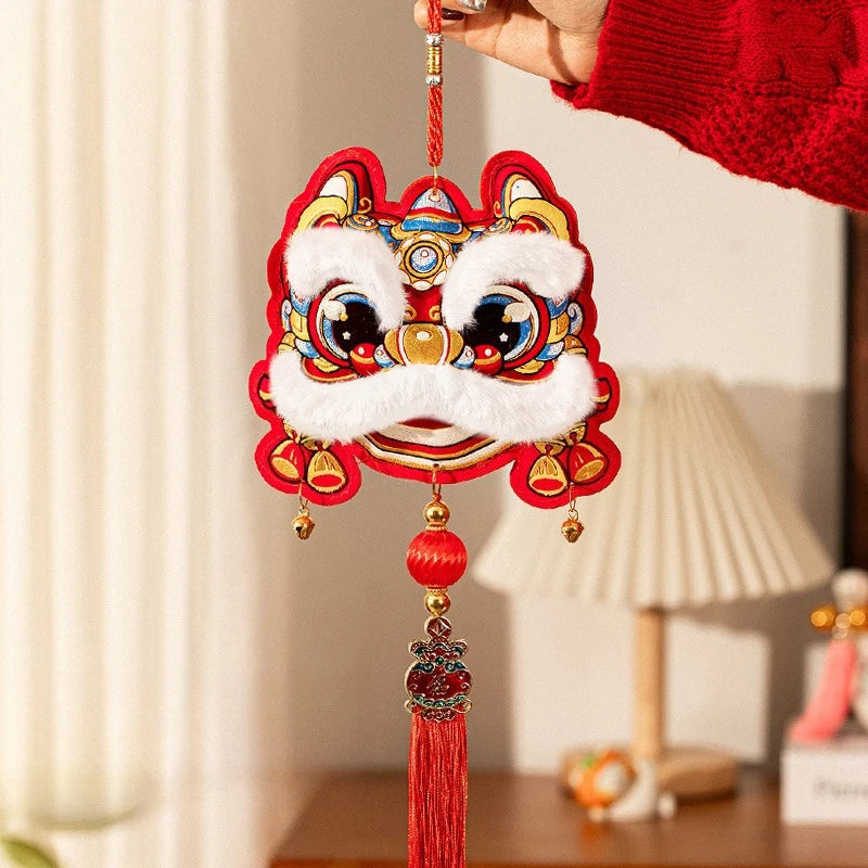 Chinese New Year Lion Dance Pendant Spring Festival Red Celebration Decoration Home Furnishings Festive