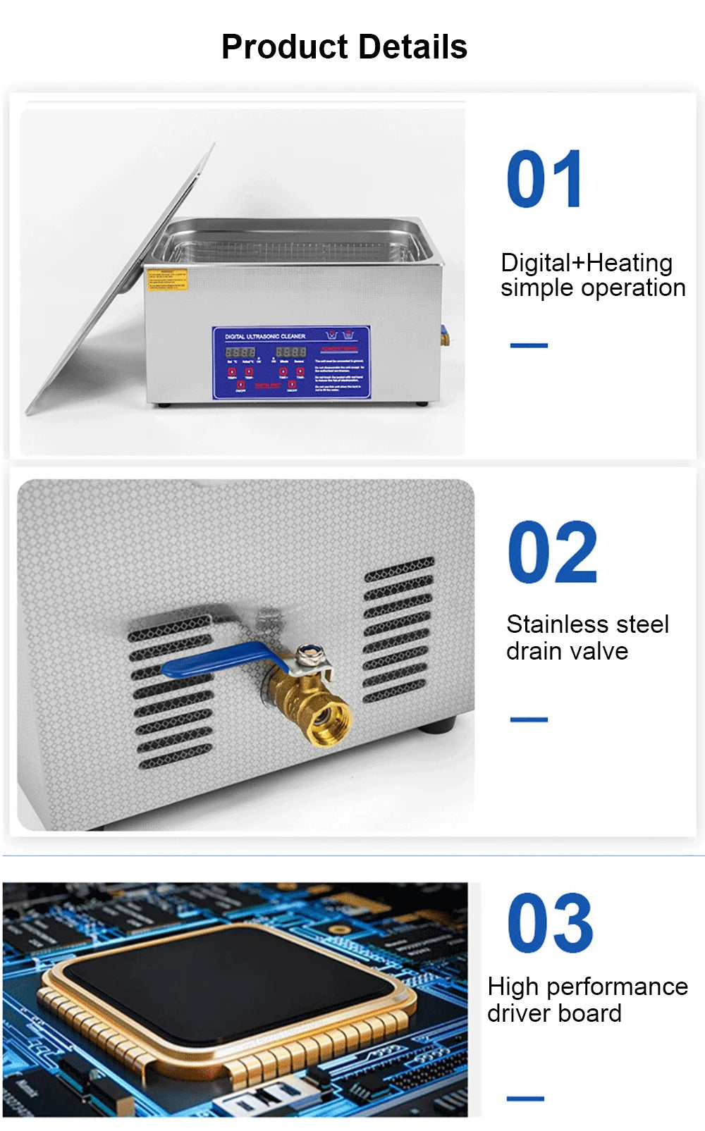 Ultrasonic Cleaner 2L 3L 6L 10L 15L 22L 30L Large Capacity Heated Cleaning Washing Machine Ultrasound Bath For Jewelry Glasses