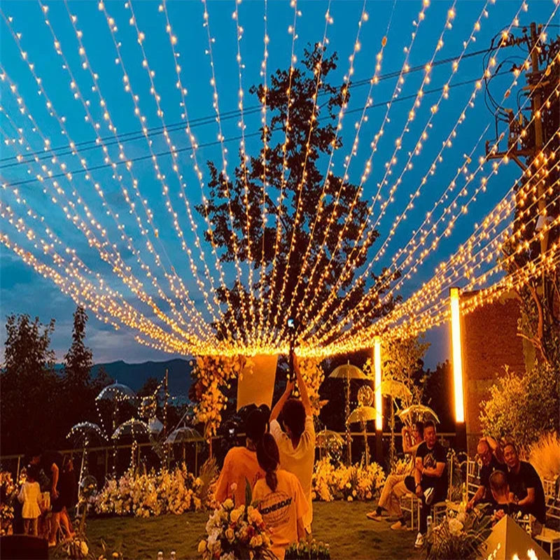 Wedding LED String Light IP44 Waterproof Outdoor Party Fairy Garland Light 8 Modes Holiday Decoration For Wedding Easter Decor