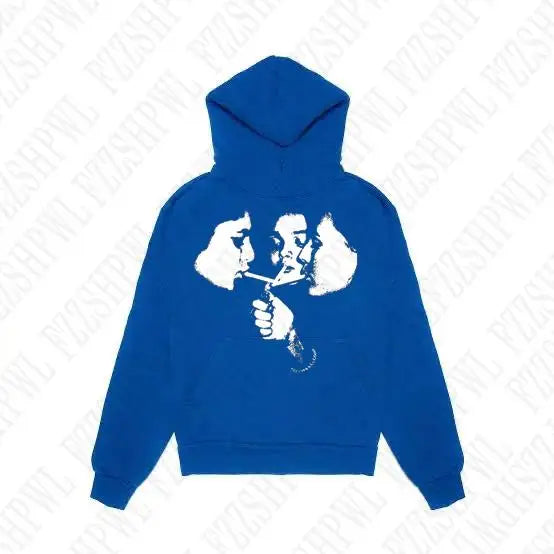 2025 hot trend 2000s men's fashion Harajuku Gothic pattern sports hoodie retro punk hip-hop casual streetwear