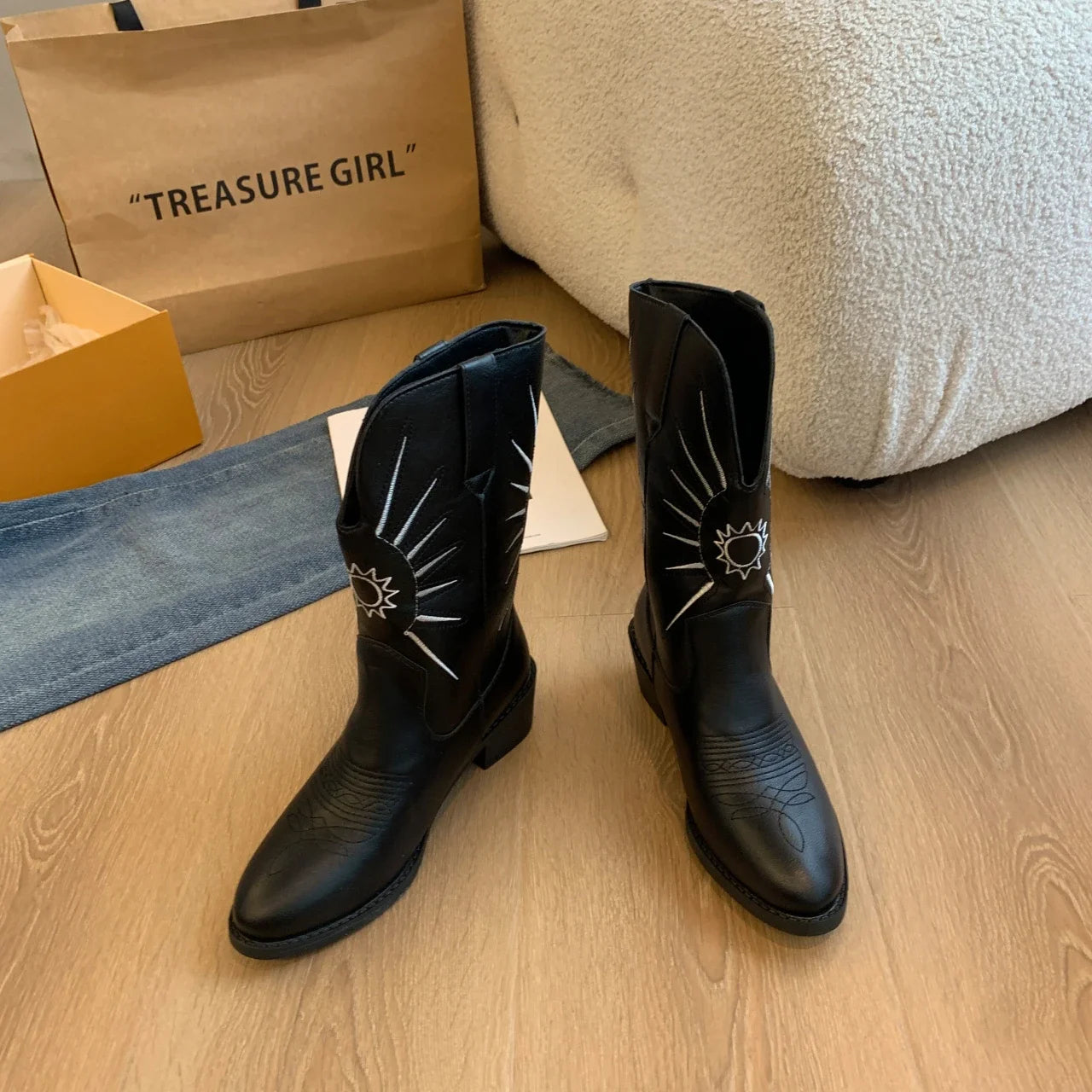 Women Ankle Boots Fashion Shoes Mid Heels Casual New 2024 Winter Sexy Women Boots Party Designer Elegant Pumps Chaussures Femme