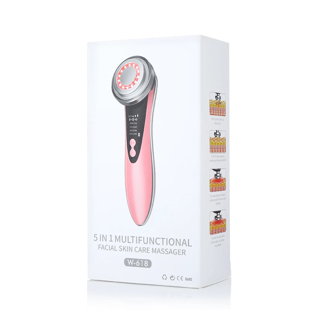 EMS Micro Current Lifting Device Vibration LED Face Skin Rejuvenation Wrinkle Remover Anti-Aging Facial Beauty Device