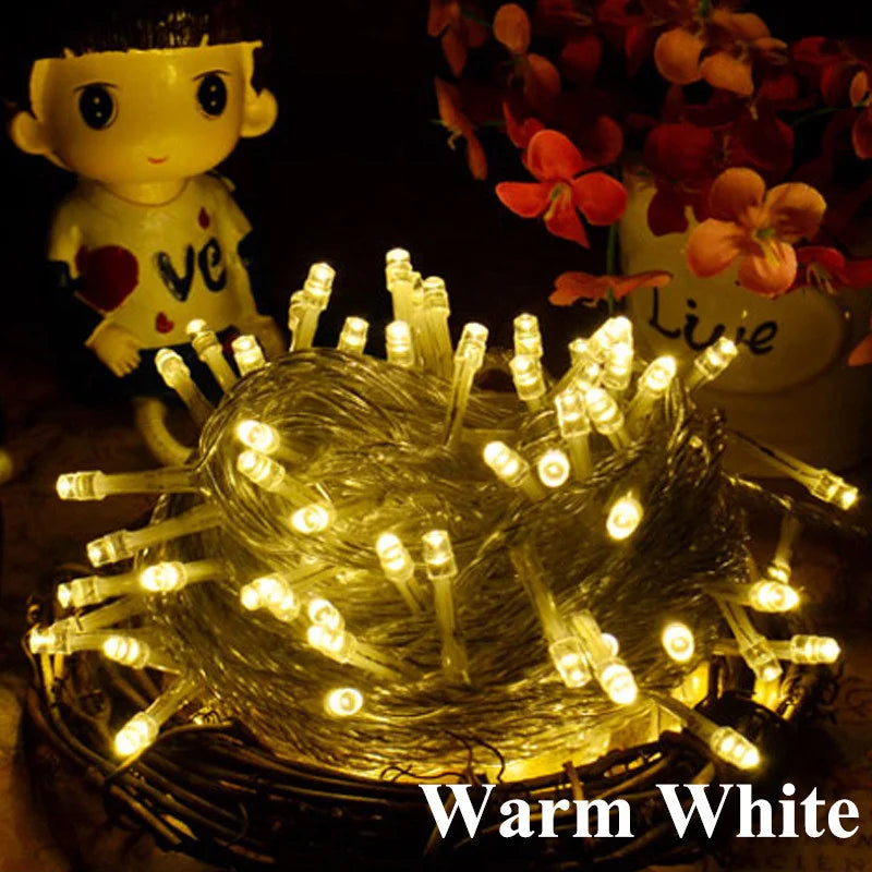 Outdoor LED String Lights Garland Waterproof Fairy Christmas Wedding Party Holiday Gardening Decoration Lights New Dropshipping