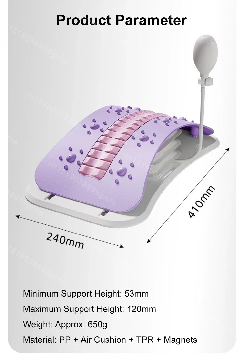 Adjustable Back Massager Airbag Waist Neck Support Massage Lumbar Cervical Muscle Relax Yoga Exercise Equipment Ergonomically