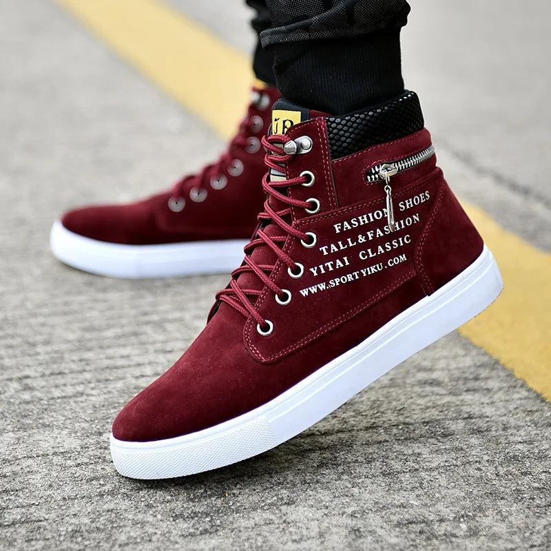 Men's Skateboarding Shoes High-Top Sneakers Casual Sports Shoes Men Street Shoes Men Flats Leather Walking Shoes Chaussure Homme