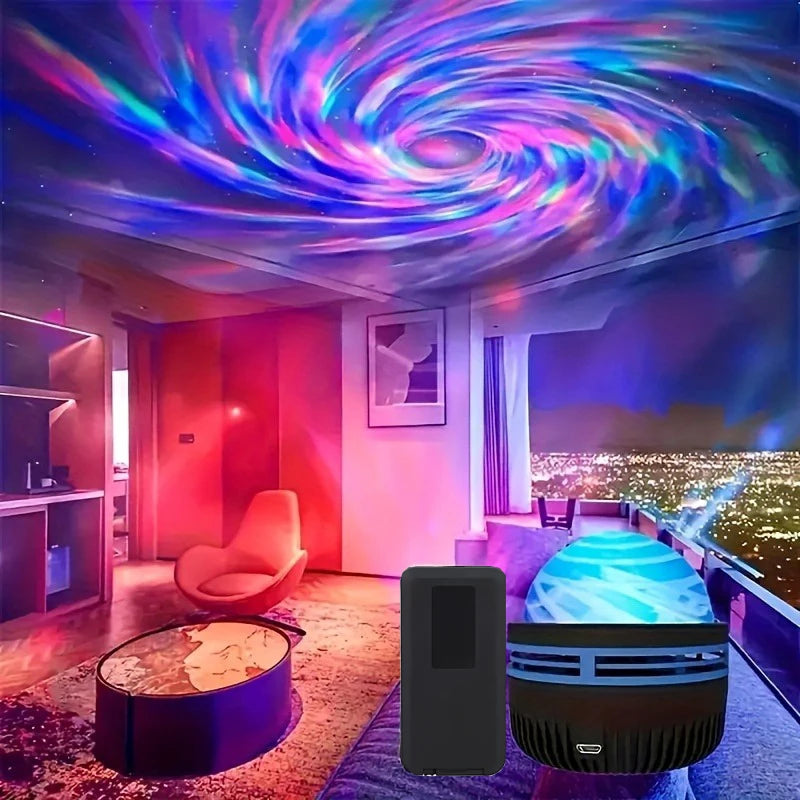 1pc Star Spiral Night Light,Starry Sky Atmosphere Light, USB-Powered, Multi-Color,Remote Control, for Gift,Bedroom,Party Decor