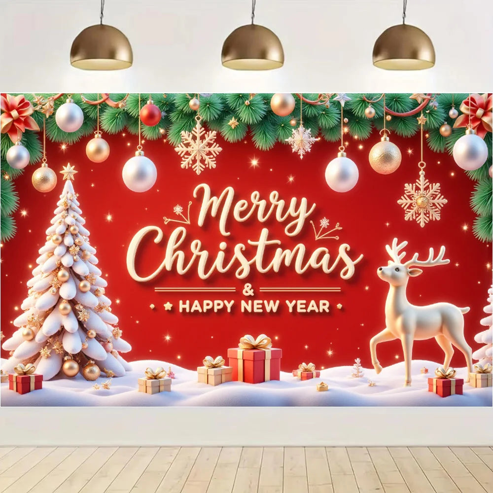 Merry Christmas Holiday Banner Decorative Ornaments New Year Decorative for Holiday Party Winter Celebration Home Decoration