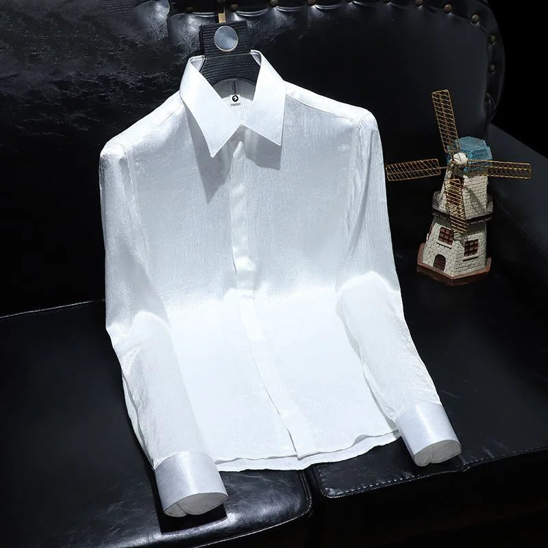 Men's Clothing Niche Design Trendy Casual Floral Shirt 2025 Spring and Autumn New Fashion High-end Long-sleeved Shirt