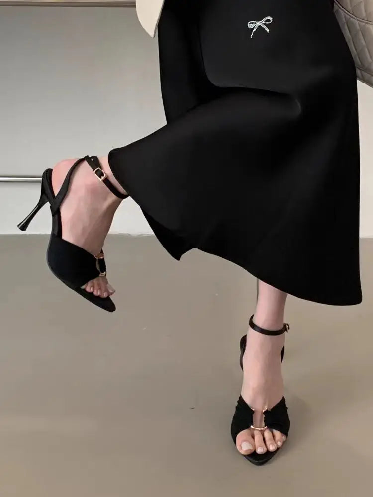 Sexy Super-high Heels Women Sandals Fad Pointed Toe Heeled Shoes 2025 Summer Stilettos Pumps Elegant Slingback Chaussures Femme