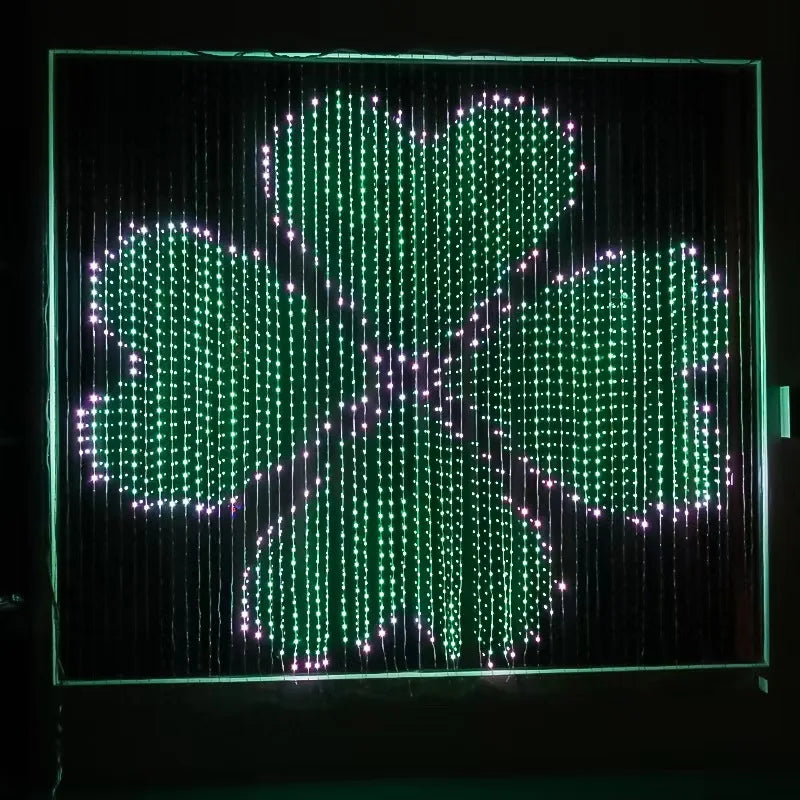 Smart RGB LED Curtain Lights RGB LED String Light AppControl USB DIY Text Animation Display Music Sync for Christmas Party Decor