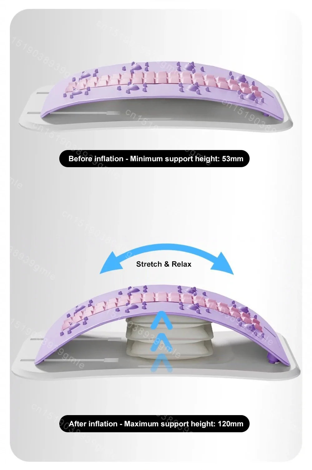 Adjustable Back Massager Airbag Waist Neck Support Massage Lumbar Cervical Muscle Relax Yoga Exercise Equipment Ergonomically